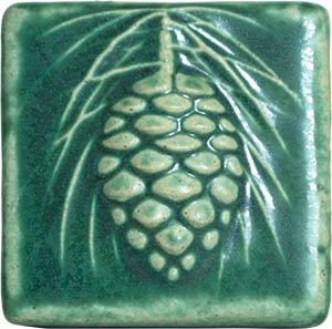 Pewabic pine cone tile